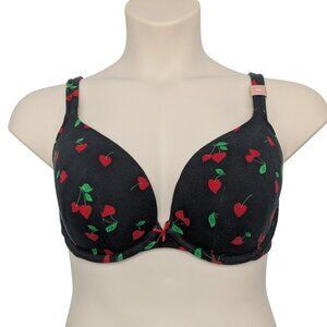 Cacique Bra Size 40D Boost Plunge Black Cherry Print Lane Bryant